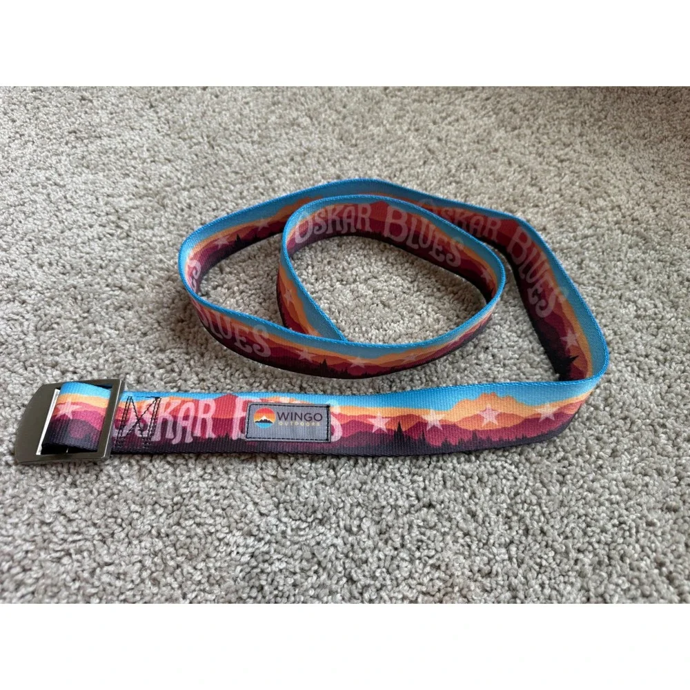 Wingo Outdoors Oskar Blues Adventure Belt Mountain Landscape Web Belt One Size